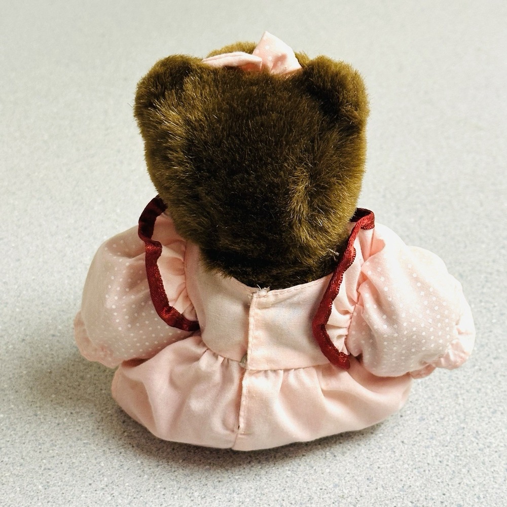 Robert Raikes Wooden Face Bear Raikes Bears Brown Fur Original Polka Dot Outfit - Picture 3 of 10